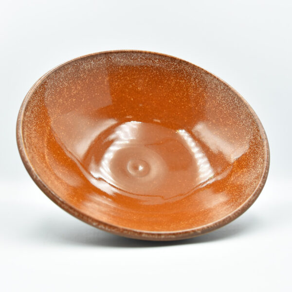 Пиала коричневая с напылением, пример покрытия глазурями от ГлавГлазурь. Эффектарная композиция.