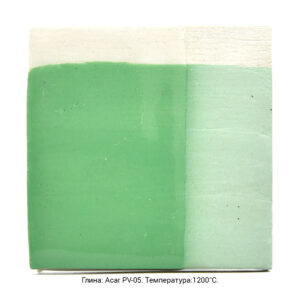 Светло-зеленый ангоб ГлавГлазурь. Глина: Acar PV-05. Температура обжига 1200°C